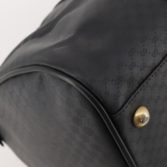 GUCCI Micro GG Canvas Boston Bag Black Gold Auth 174104