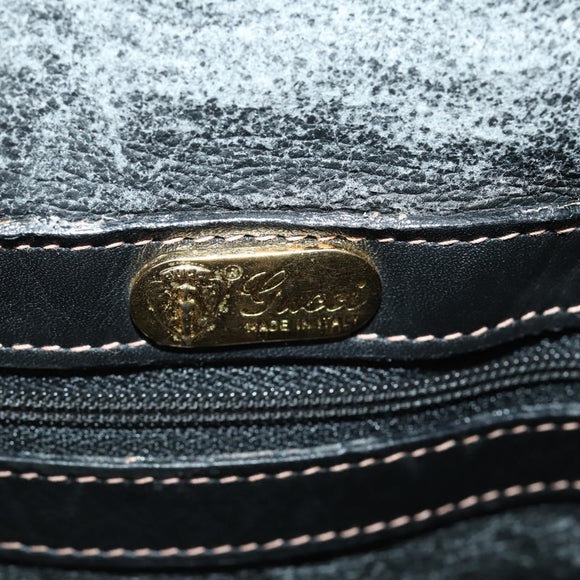 GUCCI Micro GG Canvas Boston Bag Black Gold Auth 174104