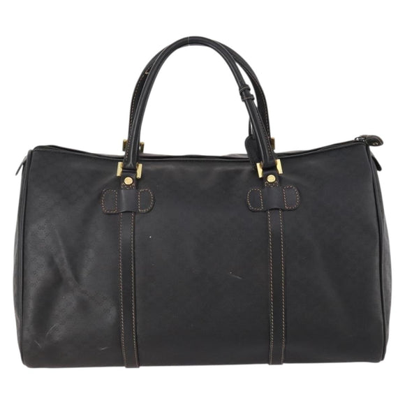 GUCCI Micro GG Canvas Boston Bag Black Gold Auth 174104