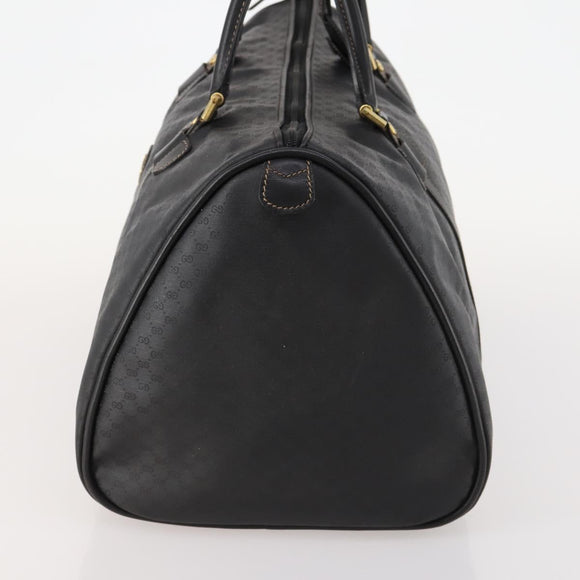 GUCCI Micro GG Canvas Boston Bag Black Gold Auth 174104
