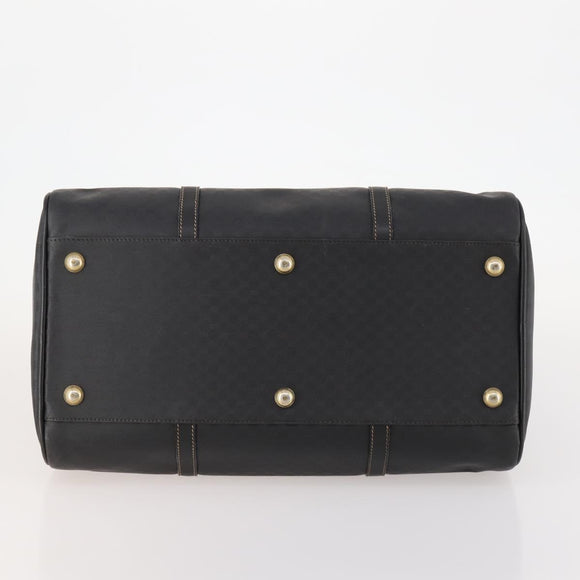 GUCCI Micro GG Canvas Boston Bag Black Gold Auth 174104