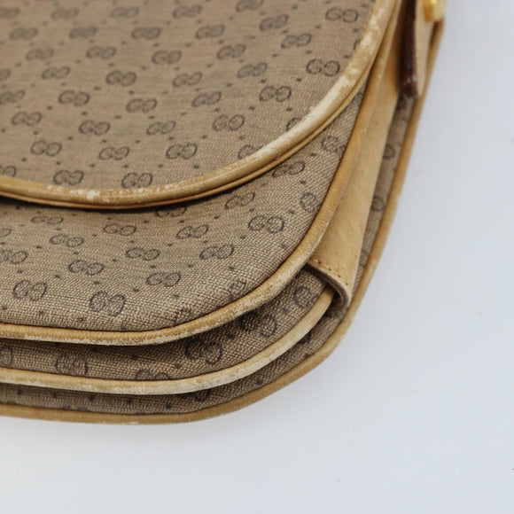 GUCCI Micro GG Supreme Shoulder Bag PVC Beige Gold 406 001 1780 Auth 174107