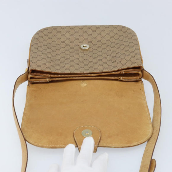 GUCCI Micro GG Supreme Shoulder Bag PVC Beige Gold 406 001 1780 Auth 174107