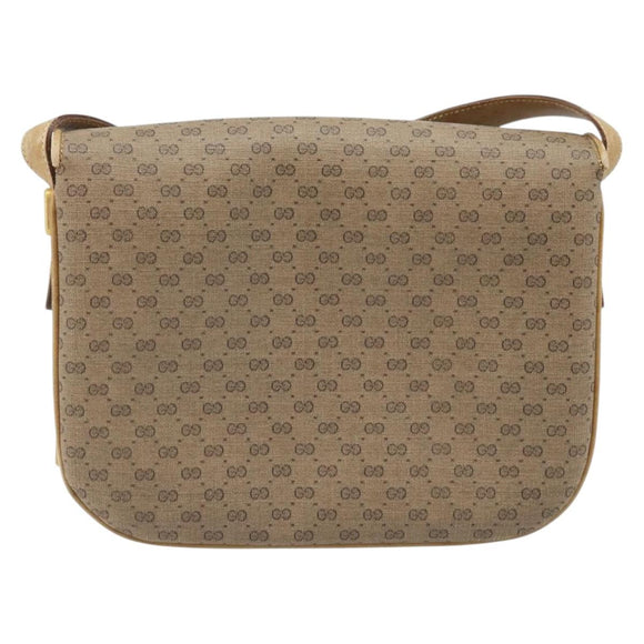 GUCCI Micro GG Supreme Shoulder Bag PVC Beige Gold 406 001 1780 Auth 174107