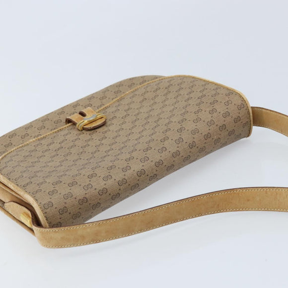 GUCCI Micro GG Supreme Shoulder Bag PVC Beige Gold 406 001 1780 Auth 174107
