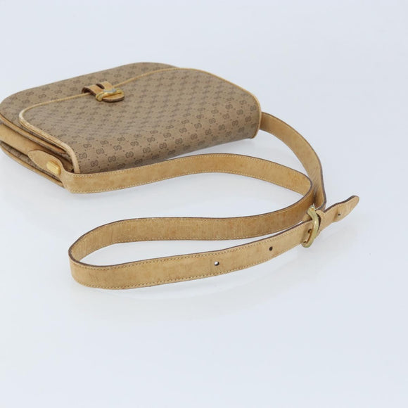 GUCCI Micro GG Supreme Shoulder Bag PVC Beige Gold 406 001 1780 Auth 174107
