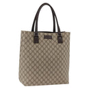GUCCI GG Supreme Tote Bag PVC Beige Silver 131220 Auth 174122-1