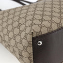 GUCCI GG Supreme Tote Bag PVC Beige Silver 131220 Auth 174122-14