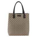 GUCCI GG Supreme Tote Bag PVC Beige Silver 131220 Auth 174122-13