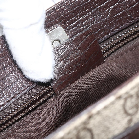 GUCCI GG Supreme Tote Bag PVC Beige Silver 131220 Auth 174122