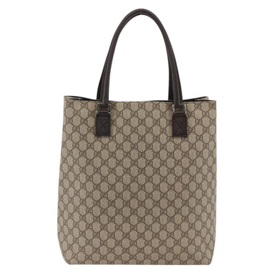 GUCCI GG Supreme Tote Bag PVC Beige Silver 131220 Auth 174122 - 0