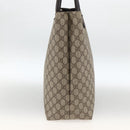 GUCCI GG Supreme Tote Bag PVC Beige Silver 131220 Auth 174122-3