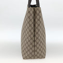 GUCCI GG Supreme Tote Bag PVC Beige Silver 131220 Auth 174122-4