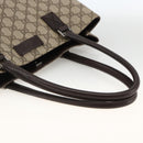 GUCCI GG Supreme Tote Bag PVC Beige Silver 131220 Auth 174122-7