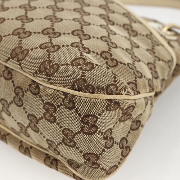 GUCCI GG Canvas Hand Bag Beige Gold 121023 Auth 174123