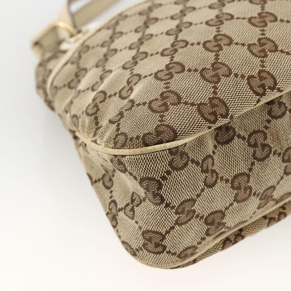 GUCCI GG Canvas Hand Bag Beige Gold 121023 Auth 174123