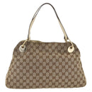 GUCCI GG Canvas Hand Bag Beige Gold 121023 Auth 174123-2
