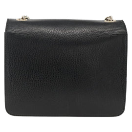 GUCCI Chain Shoulder Bag Leather Black Gold 510304 Auth 174140 - 0