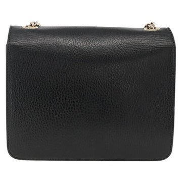GUCCI Chain Shoulder Bag Leather Black Gold 510304 Auth 174140 - 0