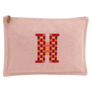 HERMES Pouch Cotton Red Silver Auth 174146M-13