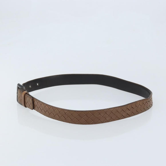 BOTTEGA VENETA INTRECCIATO Belt Leather 42.9"" Brown Auth 174153