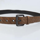 BOTTEGA VENETA INTRECCIATO Belt Leather 42.9"" Brown Auth 174153-5