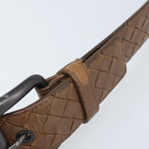 BOTTEGA VENETA INTRECCIATO Belt Leather 42.9"" Brown Auth 174153