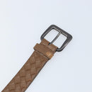 BOTTEGA VENETA INTRECCIATO Belt Leather 42.9"" Brown Auth 174153-7