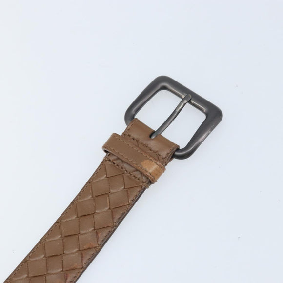 BOTTEGA VENETA INTRECCIATO Belt Leather 42.9"" Brown Auth 174153