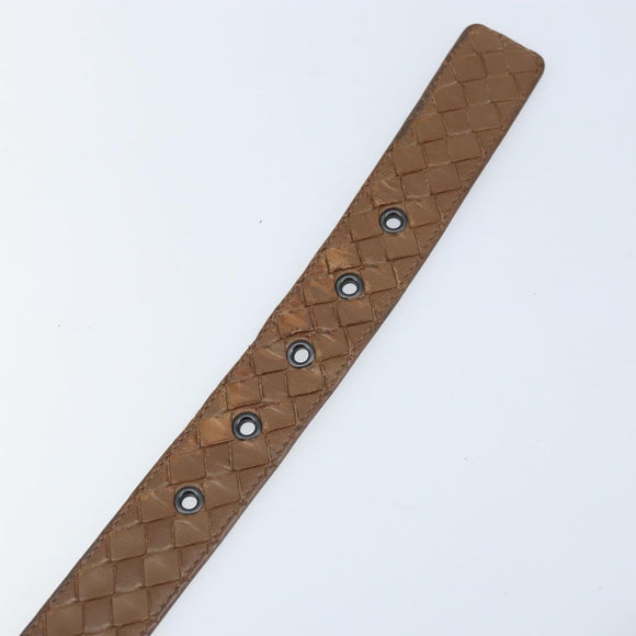 BOTTEGA VENETA INTRECCIATO Belt Leather 42.9"" Brown Auth 174153