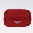PRADA Pouch Nylon 2 Set Black Red Auth 174154-10