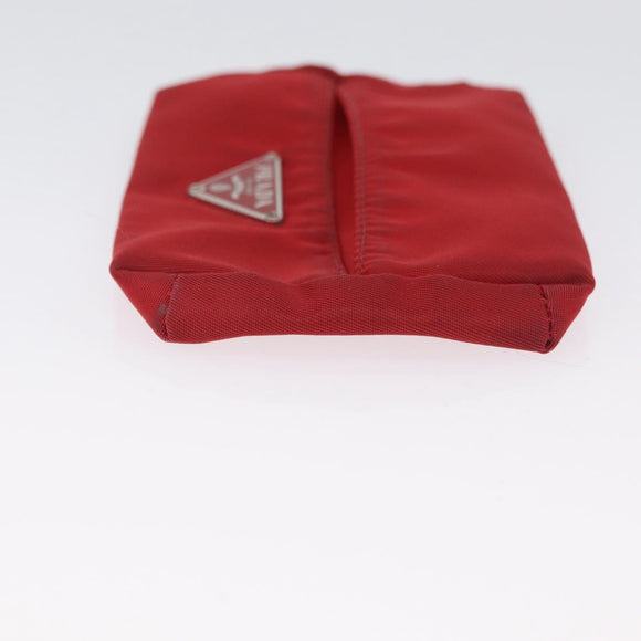 PRADA Pouch Nylon 2 Set Black Red Auth 174154