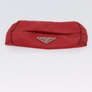 PRADA Pouch Nylon 2 Set Black Red Auth 174154-14