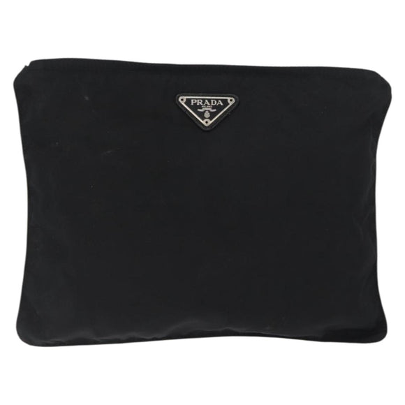 PRADA Pouch Nylon 2 Set Black Red Auth 174154