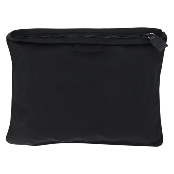 PRADA Pouch Nylon 2 Set Black Red Auth 174154