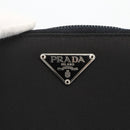 PRADA Wallet Nylon Black Silver Auth 174158A-17