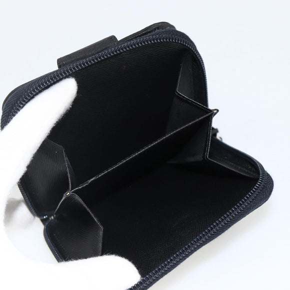 PRADA Wallet Nylon Black Silver Auth 174158A