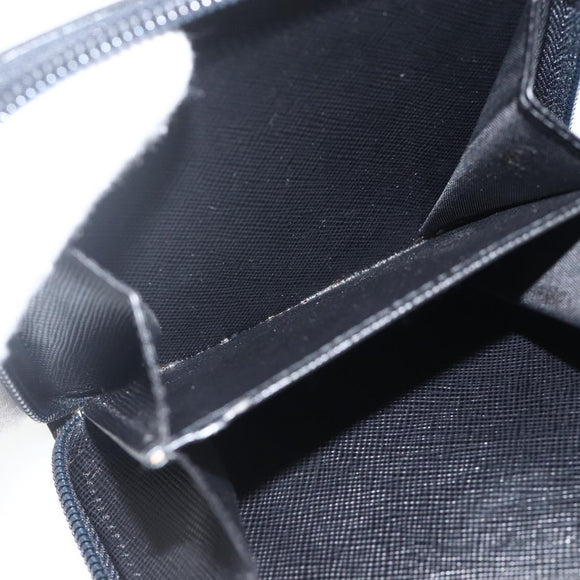 PRADA Wallet Nylon Black Silver Auth 174158A