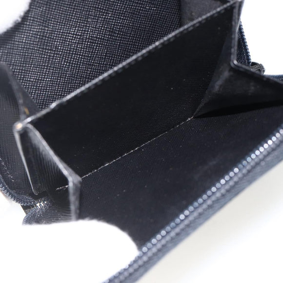 PRADA Wallet Nylon Black Silver Auth 174158A