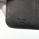 PRADA Wallet Nylon Black Silver Auth 174158A-20