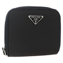 PRADA Wallet Nylon Black Silver Auth 174158A-1