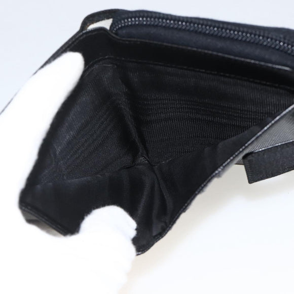 PRADA Wallet Nylon Black Silver Auth 174158A