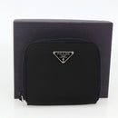 PRADA Wallet Nylon Black Silver Auth 174158A-12