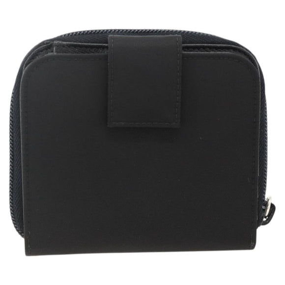 PRADA Wallet Nylon Black Silver Auth 174158A