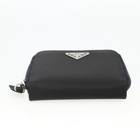 PRADA Wallet Nylon Black Silver Auth 174158A