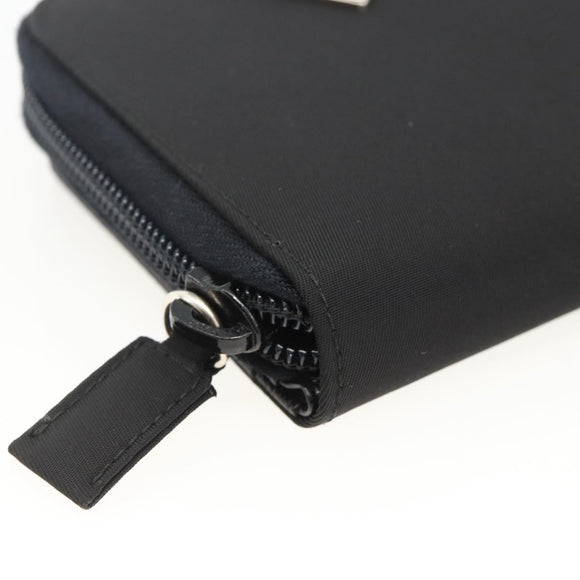 PRADA Wallet Nylon Black Silver Auth 174158A