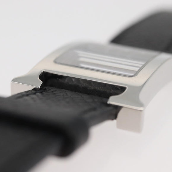 HERMES H-Watch HH1.210 Model Watches Leather Black Auth 174160A