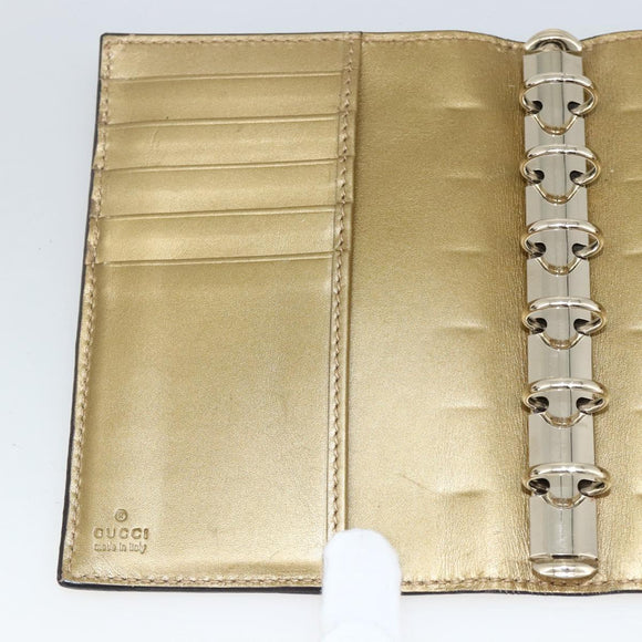GUCCI Micro GG Canvas Day Planner Cover Gold 245946 Auth 174162A