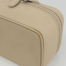 GUCCI Horsebit Vanity Hand Bag Leather Beige Silver 032 1956 0141 Auth 174163-14