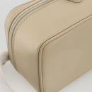 GUCCI Horsebit Vanity Hand Bag Leather Beige Silver 032 1956 0141 Auth 174163-15